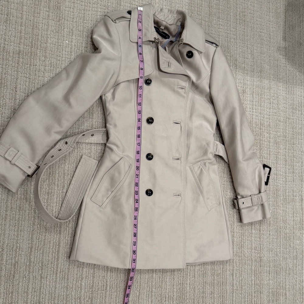🆕 Zara Women's Double-Breasted Trench Coat - Cream NWT - Picture 6 of 8